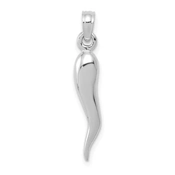 Diamond2Deal | 10k White Gold Medium 3D Italian Horn Pendant,商家Premium Outlets,价格¥1735