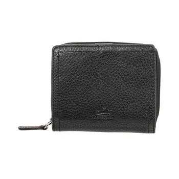 Mancini Leather Goods | Women's Pebbled Collection RFID Secure Mini Clutch Wallet 