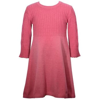 推荐Big Girls Three Quarter Sleeved Full Fashioned Knit Sweater Dress商品