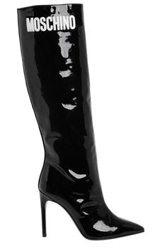 Moschino | Moschino Logo Embossed Pointed Toe Boots商品图片,9.5折