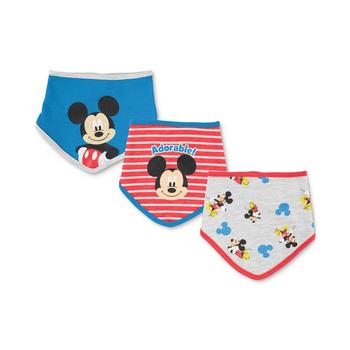 商品Baby Boys 3-Pk. Mickey Mouse Bandana Bib图片