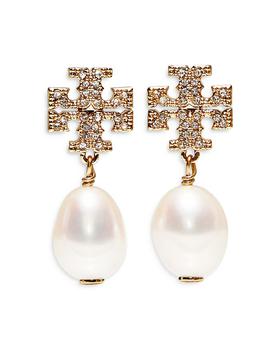 Tory Burch | Kira Pavé Cultured Pearl Drop Earrings商品图片,