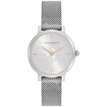 推荐Women's Ultra Slim Bee Silver-Tone Stainless Steel Watch 28mm商品