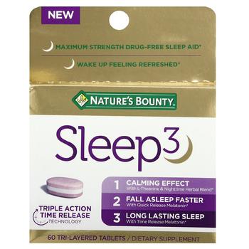商品Nature's Bounty | 三层功效速释睡眠片 植物提取无感入睡,商家Walgreens,价格¥178图片