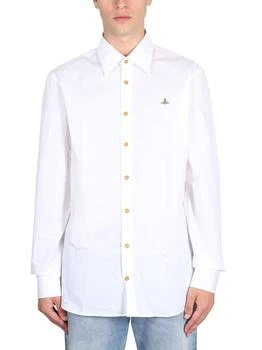推荐Vivienne Westwood Logo Embroidered Long-Sleeved Shirt商品