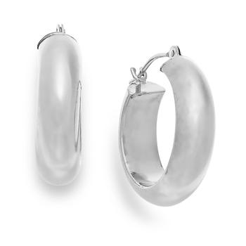 商品Macy's | Wide Hoop Earrings in 10k White Gold,商家Macy's,价格¥1141图片