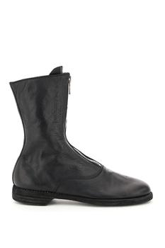 推荐Guidi Front Zip Leather Ankle Boots商品