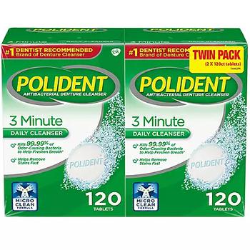 推荐Polident 3-Minute Triple-Mint Antibacterial Denture Cleanser, Effervescent Tablets (240 ct.)商品