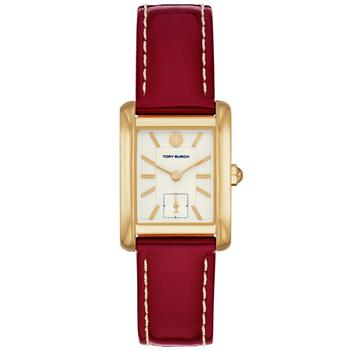 Tory Burch | Women's The Eleanor Red Leather Strap Watch 25mm商品图片,