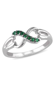 商品DELMAR | Sterling Silver Emerald Infinity Ring,商家Nordstrom Rack,价格¥615图片