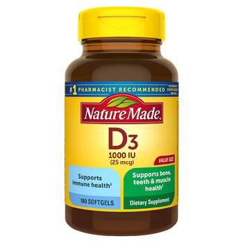 商品Nature Made | Vitamin D3 1000 IU (25 mcg) Softgels,商家Walgreens,价格¥96图片