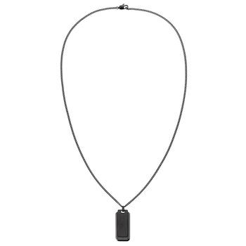 ck项链, Calvin Klein | Men's Black Stainless Steel Dog Tag Necklace商品图片 