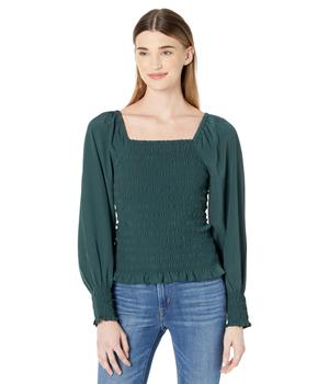 Madewell | Lucie Bubble-Sleeve Smocked Top商品图片,9.8折, 独家减免邮费