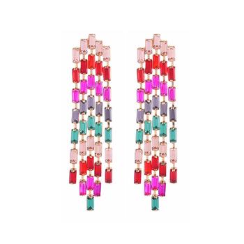 推荐Baguette Stone with Rainbow Drop Earring商品