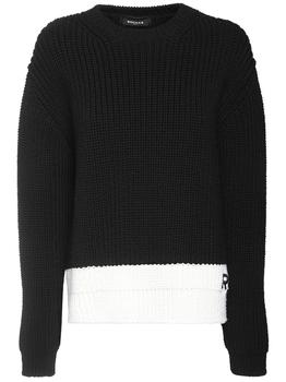 ROCHAS, ROCHAS | Rib Knit Wool Sweater W/ Logo Detail商品图片 5折