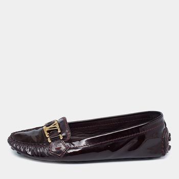 lv鞋, [二手商品] Louis Vuitton | Louis Vuitton Burgundy Patent Leather Oxford Loafers Size 37商品图片 8.8折, 满1件减$100, 满减