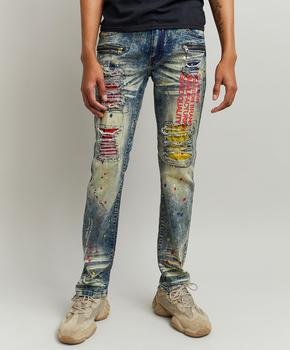 Reason Clothing | Greenwich Paint Splatter Patch Jeans商品图片,3.1折×额外8折, 额外八折