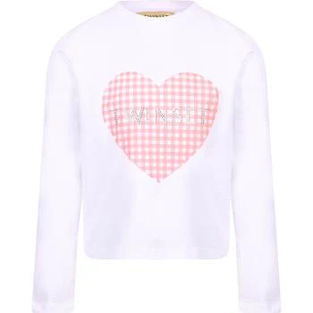 推荐Checkered heart logo long sleeved t shirt in white商品