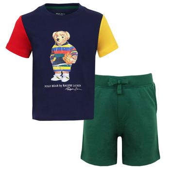 Ralph Lauren | Multicoloured Polo Bear Motif T Shirt & Shorts Set商品图片,额外7.5折, 额外七五折