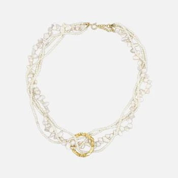 推荐Hermina Athens Women's Full Moon Tangled Pearl Necklace - Gold商品