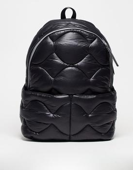 商品Topshop Nina puffer backpack in black图片