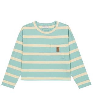 Brunello Cucinelli | Striped cotton-blend T-shirt商品图片,