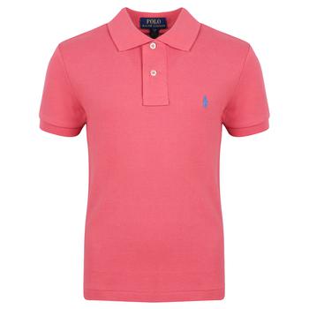 Salmon Red Slim Fit Short Sleeve Polo Shirt,价格$33.92