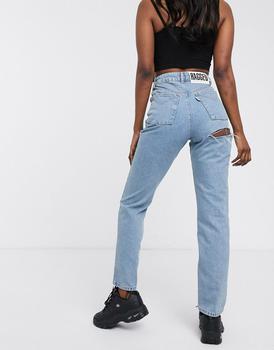 The Ragged Priest代购, The Ragged Priest | The Ragged Priest mom jeans with bum rip in light wash denim商品图片 7.4折