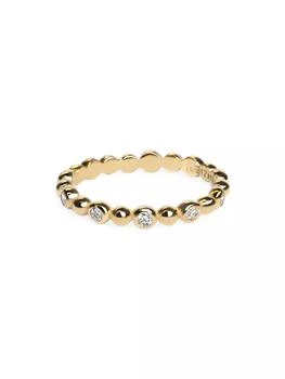 Anzie | Dew Drop 14K Yellow Gold & 0.15 TCW Diamond Band Ring,商家Saks Fifth Avenue,价格¥8252