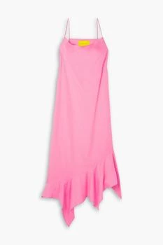 Marques Almeida | Asymmetric ruffled TENCEL™ midi slip dress,商家THE OUTNET US,价格¥524