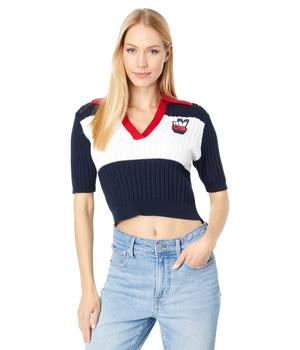Tommy Jeans | Color-Block Crop Polo Sweater商品图片,3.3折