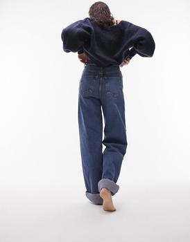 推荐Topshop oversized Mom jean in mid blue商品