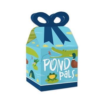 商品Pond Pals - Square Favor Gift Boxes - Frog, Alligator, Turtle and Duck Birthday Party or Baby Shower Bow Boxes - Set of 12图片