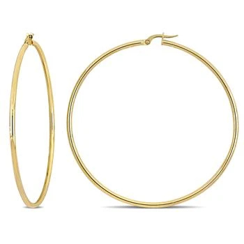 Mimi & Max | Mimi & Max 65mm Polished Hoop Earrings in 10k Yellow Gold,商家Premium Outlets,价格¥2327