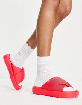 aj拖鞋, Jordan | Jordan Sophia flatform sliders in siren red商品图片 