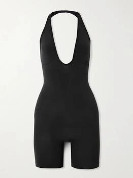 SKIMS | Seamless Sculpt Plunge 塑形中长连体衣 （颜色：onyx）,商家NET-A-PORTER,价格¥448