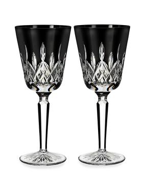 商品Lismore Black Crystal Goblets, Set of 2图片