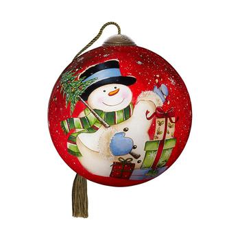 Celebrations, Precious Moments | Ne'Qwa Art 7221113 Snowman Celebration Hand-Painted Blown Glass Ornament商品图片 