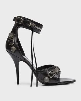 Balenciaga | Cagole Lambskin Ankle-Cuff Stiletto  Sandals 