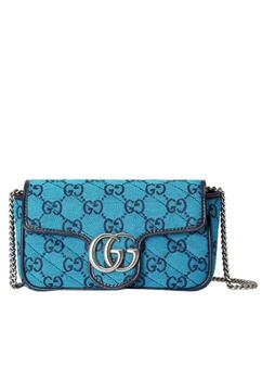 推荐Blue GG Marmont Blue Super Mini Bag商品