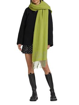Ganni | Wool Mix Fringed Scarf商品图片,