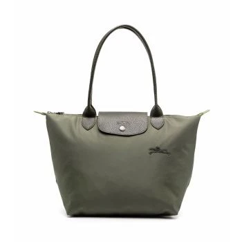 Longchamp | LONGCHAMP 女士橄榄绿色再生帆布单肩手提包 2605919479 满$1享9.5折, 包邮包税, 满折