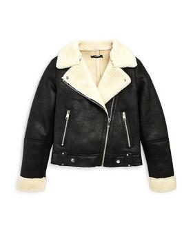 商品AQUA | Girls' Faux Shearling Aviator Jacket, Big Kid - 100% Exclusive,商家Bloomingdale's,价格¥548图片