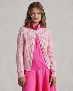 商品Ralph Lauren | Girls' Cable-Knit Cardigan - Little Kid, Big Kid,商家Bloomingdale's,价格¥296图片