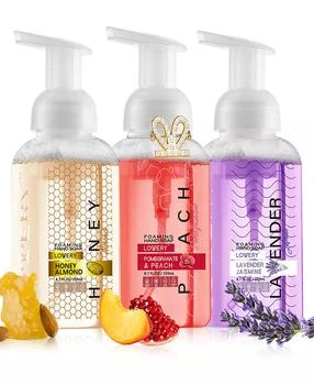 Lovery | Hand Foaming Soap in Honey Almond, Pomegranate Peach, Lavender Jasmin Moisturizing Hand Soap With Flawless Crystal Heart Bracelet - Hand Wash Set, 4 Piece,商家Macy's,价格¥228