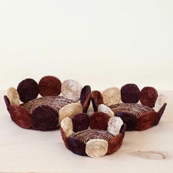 LIKHA | Rust And Mauve Handwoven Storage Basket Fruit Basket, Set Of 3,商家Verishop,价格¥491