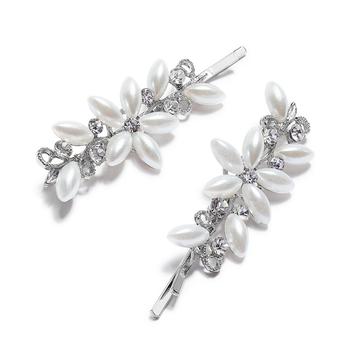 商品Silver-Tone Pearl Flower Bobby Pins, Set of 2, Created for Macy's图片