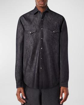 商品TEDDY VONRANSON | Men's Denim Western Shirt,商家Neiman Marcus,价格¥3710图片