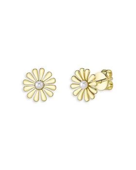 Moon & Meadow | 14K Yellow Gold Jackie Cultured Freshwater Pearl Flower Stud Earrings,商家Bloomingdale's,价格¥2619