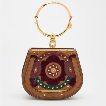 Chloé | Chloe Multicolor Leather and Suede Nile Bracelet Crossbody Bag商品图片,5.5折